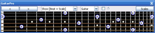 GuitarPro6 B natural octaves