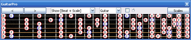 baritone guitar fretboard notes