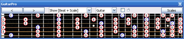 GuitarPro6 C pentatonic major scale