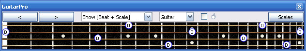 GuitarPro6 D natural octaves