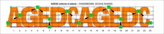 AGEDC octaves drop D fretboard A natural octaves