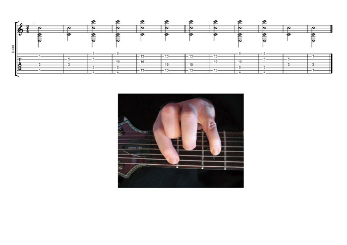C natural octaves drop E 8-string TAB pdf