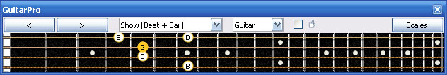 GuitarPro6 G major arpeggio 2D* box shape