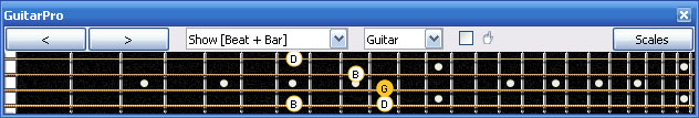 GuitarPro6 G major arpeggio 3C* box shape