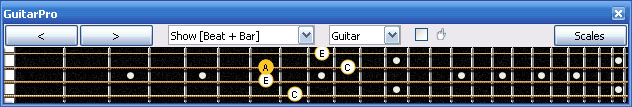 GuitarPro6 A minor srpeggio (3nps) : 2Dm* box shape