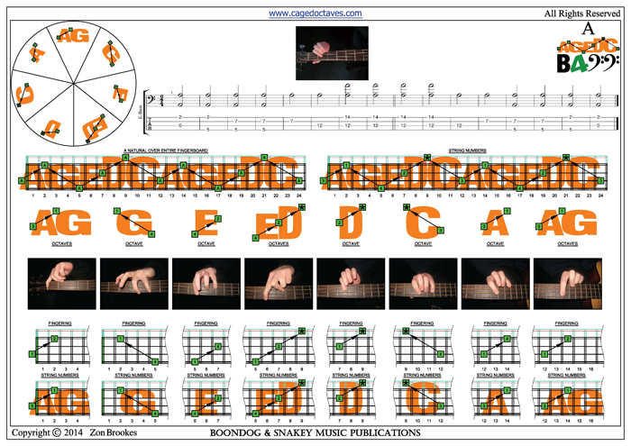 AGEDC4BASS A natural (3 notes per string)octave shapes pdf