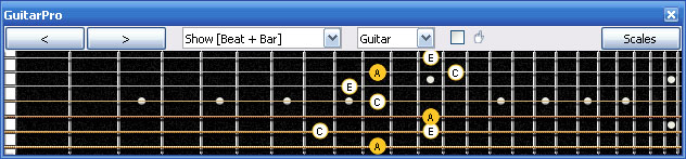 GuitarPro6 A minor arpeggio (3nps) : 7Bm5Bm2 box shape