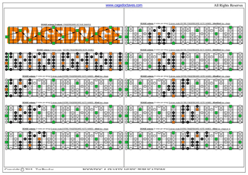 DCAGE octaves D dorian mode 3nps box shapes : fretboard notes