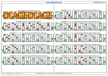 DCAGE octaves D minor arpeggio (3nps) box shapes : fretboard intervals