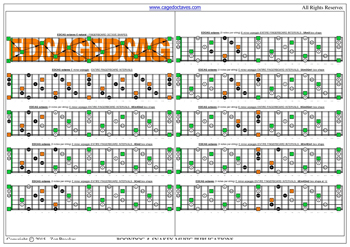 EDCAG octaves E minor arpeggio (3nps) box shapes : fretboard intervals