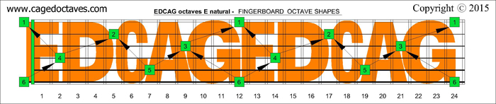 EDCAG octaves fingerboard : E natural octaves