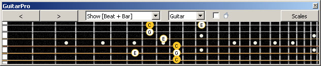 GuitarPro6 (Drop D) 3nps C major arpeggio : 6E4E1 box shape