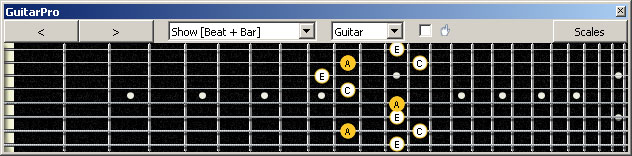 GuitarPro6 (8 string : Drop E) A minor arpeggio : 7Bm5Bm2 box shape