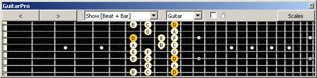 GuitarPro6 (8-string: Drop E) D dorian mode : 8Gm6Gm3Gm1 box shape pdf