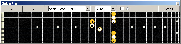 GuitarPro6 (8-string: Drop E) E minor arpeggio : 8Gm6Gm3Gm1 box shape pdf
