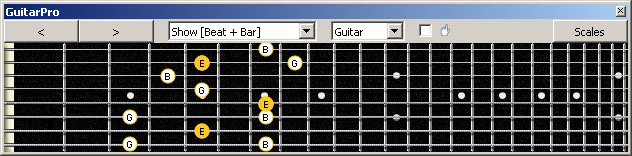 GuitarPro6 (8 string : Drop E) E minor arpeggio (3nps) : 7Bm5Bm2 box shape