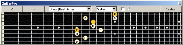 GuitarPro6 (8 string : Drop E) E minor arpeggio (3nps) : 5Am3Gm1 box shape