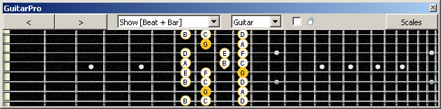GuitarPro6 (8-string: Drop E) G mixolydian mode : 7B5B2 box shape pdf