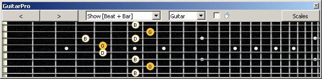GuitarPro6 (8-string: Drop E) G major arpeggio : 7D4D2 box shape pdf