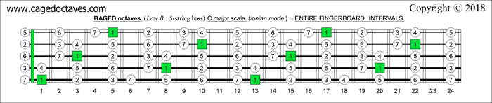 BAGED octaves fingerboard C major scale intervals