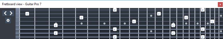 GuitarPro7: 8-string guitar Drop E and Drop A fingerboard C natural octaves