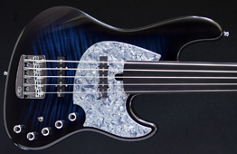 Mayones Jabba Classic 5 Fretless Dirty Blue Flame Maple Top