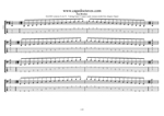 GuitarPro7 TAB: 5-String Bass (Low B) C major scale (ionian mode) 3nps box shapes pdf