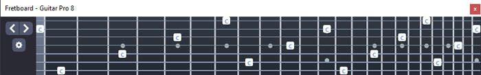 GuitarPro8 C natural octaves: 7-string bass (B0 standard - BEADGCF)