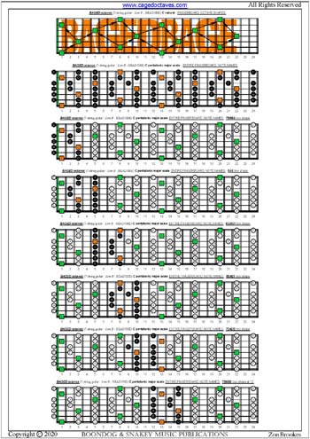 BAGED octaves C pentatonic major scale fingerbord box shapes notes pdf