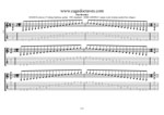 GuitarPro8 TAB : BAGED octaves 7-string guitar (F#1 standard - F#BEADF#B) C major scale (ionian mode) box shapes pdf