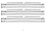 GuitarPro8 TAB pdf: BAGED octaves 5-string baritone bass (F#0 baritone standard - F#BEAD) C major scale (ionian mode) box shapes