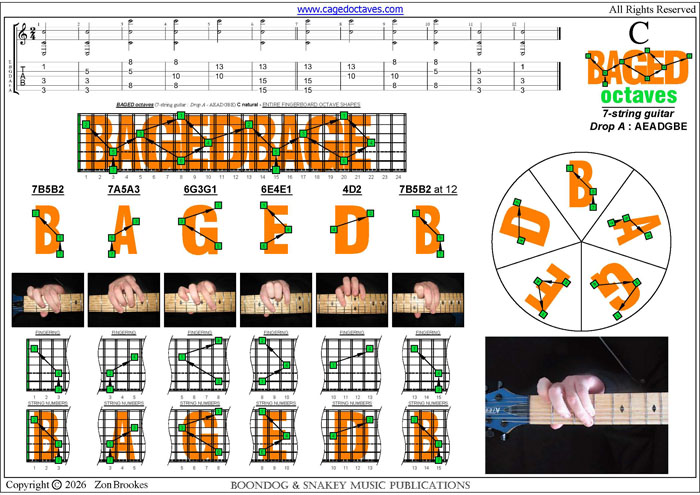 7-String Guitar (Drop A - AEADGBE) : C natural octaves